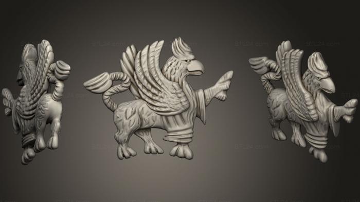 Статуэтки грифоны и драконы (Дракон 01, STKG_0137) 3D модель для ЧПУ станка